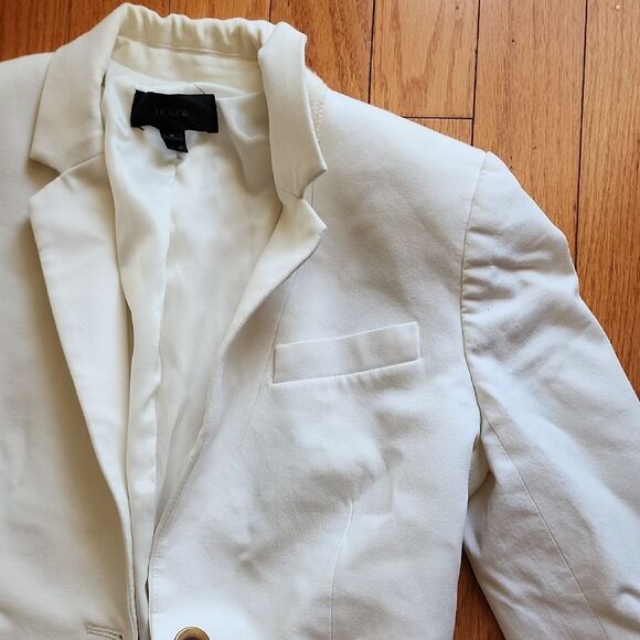 J Crew Elegant White Structured Blazer - Women's Size 2 - Picture 4 of 5